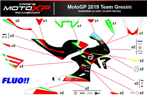 Kit Autocollants compatible avec Aprilia RSV4 2021 - 2023 fluo - MXPKAD16497