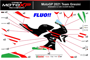 Kit Autocollants compatible avec Aprilia RSV4 2021 - 2023 fluo - MXPKAD16498