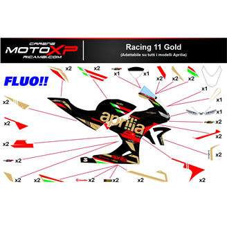 Kit Autocollants compatible avec Aprilia RSV4 2021 - 2023 fluo - MXPKAD16499