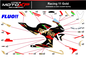 Kit Autocollants compatible avec Aprilia RSV4 2021 - 2023 fluo - MXPKAD16499