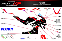 Aufkleber Satz kompatibel mit Aprilia RSV4 2021 - 2023 fluo - MXPKAD16502