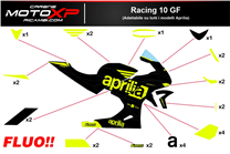 Kit de pegatinas compatible con Aprilia RSV4 2021 - 2023 fluo - MXPKAD16503