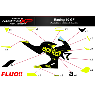 Sticker set compatible with Aprilia RSV4 2021 - 2023 fluo - MXPKAD16503