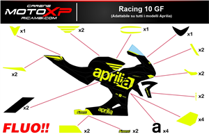 Aufkleber Satz kompatibel mit Aprilia RSV4 2021 - 2023 fluo - MXPKAD16503