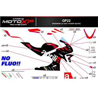 Kit de pegatinas compatible con Aprilia RSV4 2021 - 2023 - MXPKAD16495