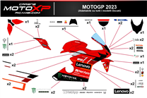 Kit de pegatinas compatible con Ducati Panigale V4 V4S 2022 - 2023 - MXPKAD16506