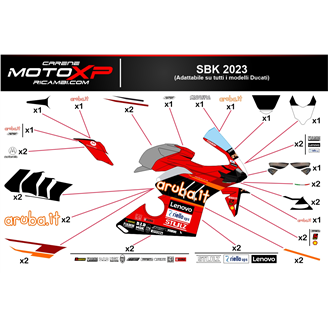 Kit adesivi compatibile con Ducati Panigale V4 V4S V4R 2019 - 2021 - MXPKAD16508