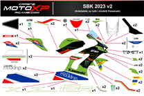 Sticker set compatible with Kawasaki Zx10R 2021 - 2023 - MXPKAD16911