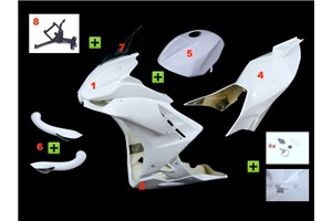 Aprilia Tuono 2021-2023 / kit conversione a RSV 4 2021 - set completo racing in 8-pezzi - MXPCRD17008