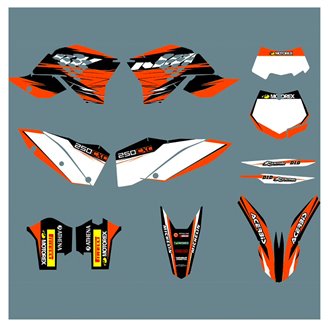 Kit adesivi compatibile con per KTM EXC EXC-F 125 200 250 450 2008 - 2011 - MXPKAD13427