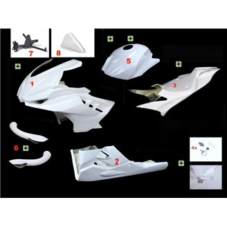 Aprilia RSV 4 2013-2020 / Konverzion RSV 4 2021-2024- Komplettsatz 8-teilig Racing - MXPCRD17023