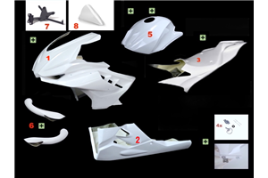 Aprilia RSV 4 2013-2020 / kit conversione a RSV 4 2021-2024 - set completo racing in 8-pezzi - MXPCRD17023