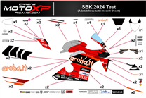 Kit adesivi compatibile con Ducati Panigale V4 V4S V4R 2019 - 2021 - MXPKAD17060
