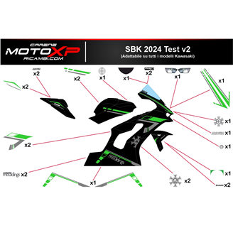 Kit Autocollants compatible avec Kawasaki Zx10R 2011 - 2015 - MXPKAD17077