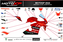 Sticker set compatible with Ducati Panigale V4 V4S 2022 - 2024 - MXPKAD17225