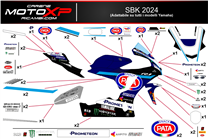 Kit Autocollants compatible avec Yamaha R1 2015 - 2019 - MXPKAD17237