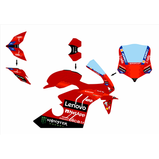 Painted Race Fairings Ducati Panigale V4 V4S V4R 2022-2024 - MXPCRV17161