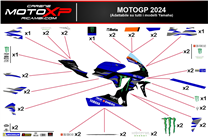 Kit adesivi compatibile con Yamaha R1 2020 - 2024 - MXPKAD17299