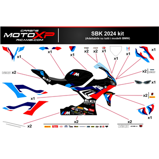 Kit Autocollants compatible avec Bmw S 1000RR 2019 - 2022 - MXPKAD17315