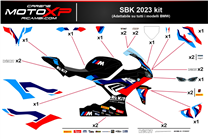 Kit adesivi compatibile con Bmw S 1000RR 2019 - 2022 - MXPKAD17315