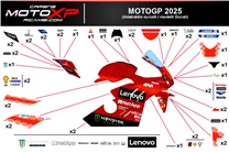 Aufkleber Satz kompatibel mit Ducati Panigale V4 V4S V4R 2019 - 2021 - MXPKAD17964