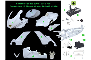 Yamaha R6 2008-2016 / conversión R6 2017 - Juego completo racing 12 piezas - MXPCRD723