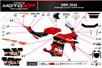 Kit de pegatinas compatible con Ducati Panigale V4 V4S 2025 - MXPKAD118017