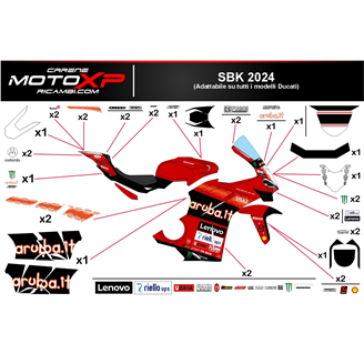 Kit de pegatinas compatible con Ducati Panigale V4 V4S 2025 - MXPKAD118017