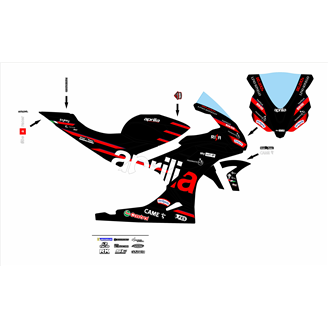 Lackierte Rennverkleidung Aprilia RSV4 2021 - 2024 - MXPCRV17958