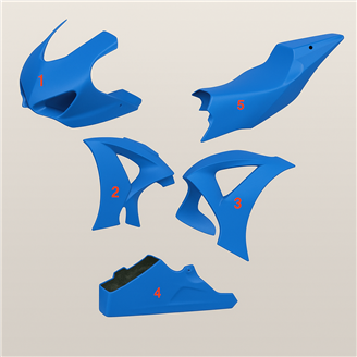 Lackierte Rennverkleidung Suzuki Gsxr 1000 2017 - 2024 mit 2 Farben + frei Grafiken - MXPCRV6999