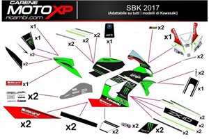 Kit de pegatinas compatible con Kawasaki Ninja ZX4-RR 2024 - 2025 - MXPKAD18337
