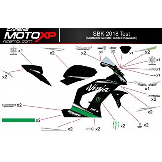 Sticker set compatible with Kawasaki Ninja ZX4-RR 2024 - 2025 - MXPKAD18336