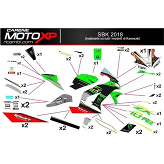 Kit Autocollants compatible avec Kawasaki Ninja ZX4-RR 2024 - 2025 - MXPKAD18335