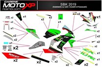 Kit de pegatinas compatible con Kawasaki Ninja ZX4-RR 2024 - 2025 - MXPKAD18334