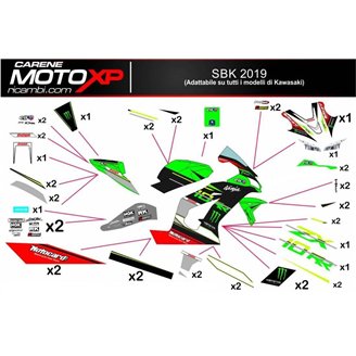 Kit de pegatinas compatible con Kawasaki Ninja ZX4-RR 2024 - 2025 - MXPKAD18334