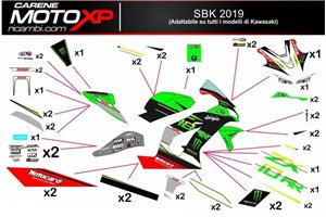 Sticker set compatible with Kawasaki Ninja ZX4-RR 2024 - 2025 - MXPKAD18334