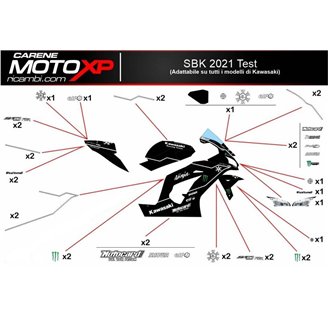 Kit adesivi compatibile con Kawasaki Ninja ZX4-RR 2024 - 2025 - MXPKAD18333
