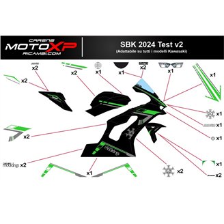 Sticker set compatible with Kawasaki Ninja ZX4-RR 2024 - 2025 - MXPKAD18328