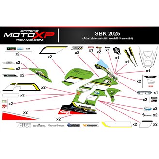 Sticker set compatible with Kawasaki Zx10R 2021 - 2025 - MXPKAD18344