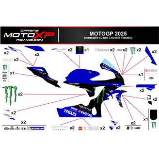 Kit de pegatinas compatible con Yamaha R1 2020 - 2025 - MXPKAD18274