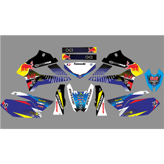 Kit Autocollants compatible avec per KAWASAKI DTX 250 2008 - 2018 - MXPKAD18702