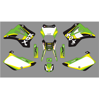 Aufkleber Satz kompatibel mit per KAWASAKI KDX 200 220 1995 - 2008 - MXPKAD18739