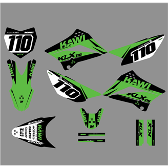 Kit Autocollants compatible avec per KAWASAKI KLX 110 2010 - 2020 - MXPKAD18755