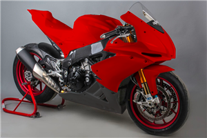 Lackierte Rennverkleidung Aprilia RSV4 2015 - 2020 mit 2 Farben + frei Grafiken Black Red - MXPCRV5947