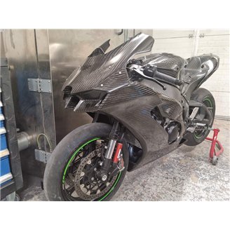 Carenage carbone Kawasaki Zx10R 2016 - 2020 complet avec garde boue avant coque Racing - MXPCCB18845
