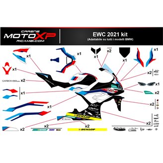 Kit de pegatinas compatible con Bmw S 1000RR 2023 - 2024 - MXPKAD17016