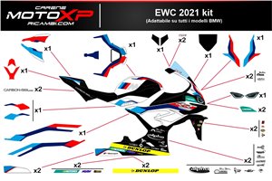 Kit Autocollants compatible avec Bmw S 1000RR 2023 - 2024 - MXPKAD17016