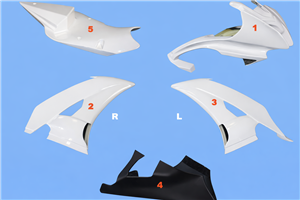 Painted Race Fairings Yamaha R6 2008 - 2016 in 2 Colours like the picture - MXPCRV5697