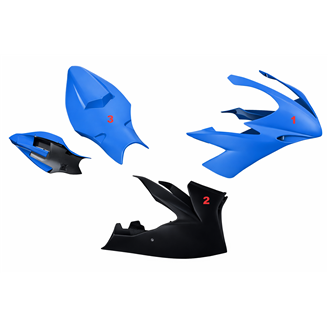 Lackierte Rennverkleidung Yamaha R1 2004 - 2006 mit 2 Farben - MXPCRV5821