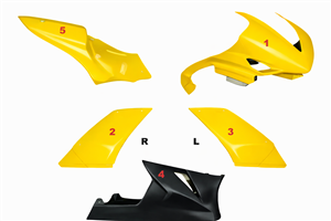 Lackierte Rennverkleidung Yamaha R1 2007 - 2008 mit 2 Farben - MXPCRV5685